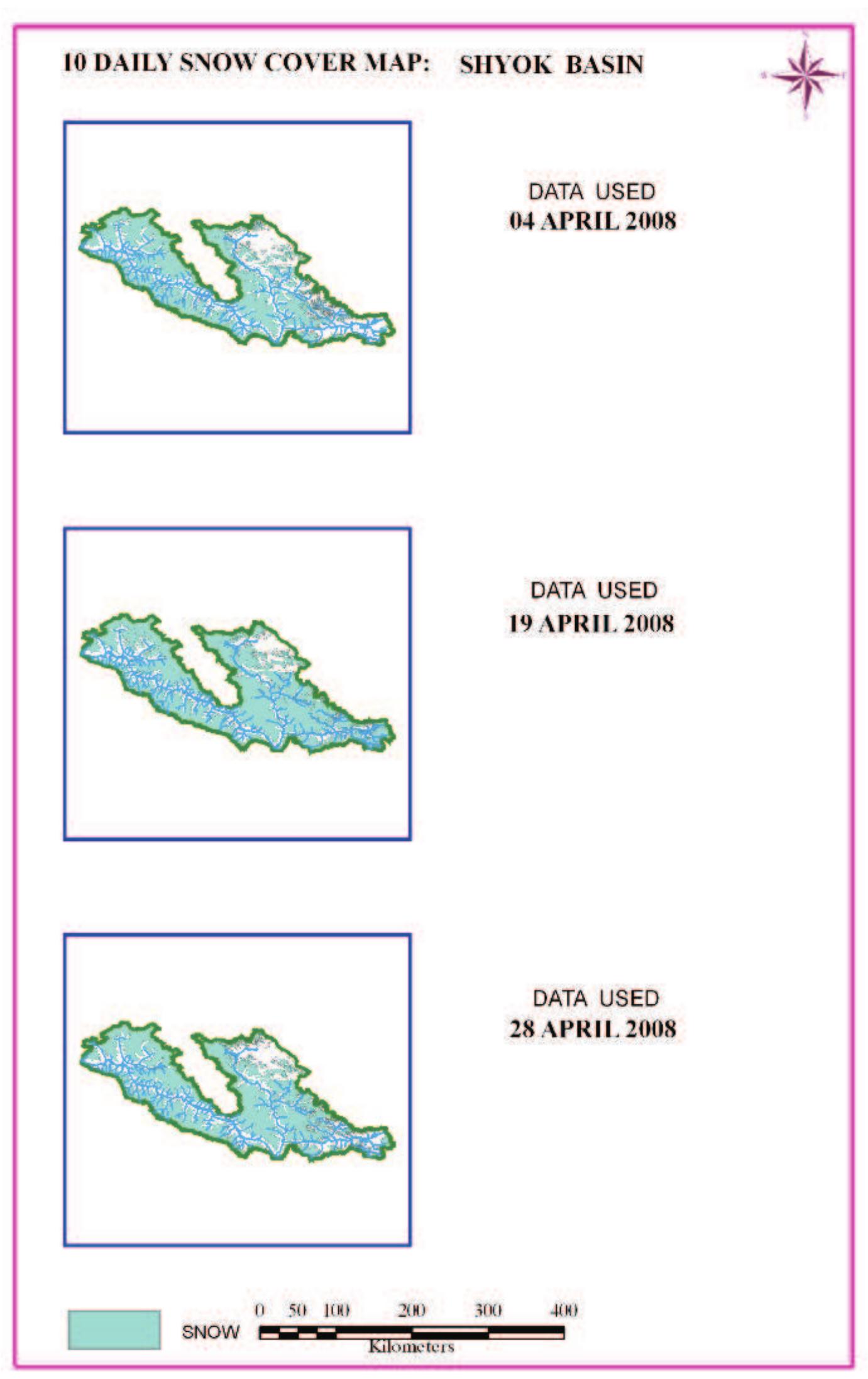 Figure 113: 10 daily snow cover map of Shyok basin 