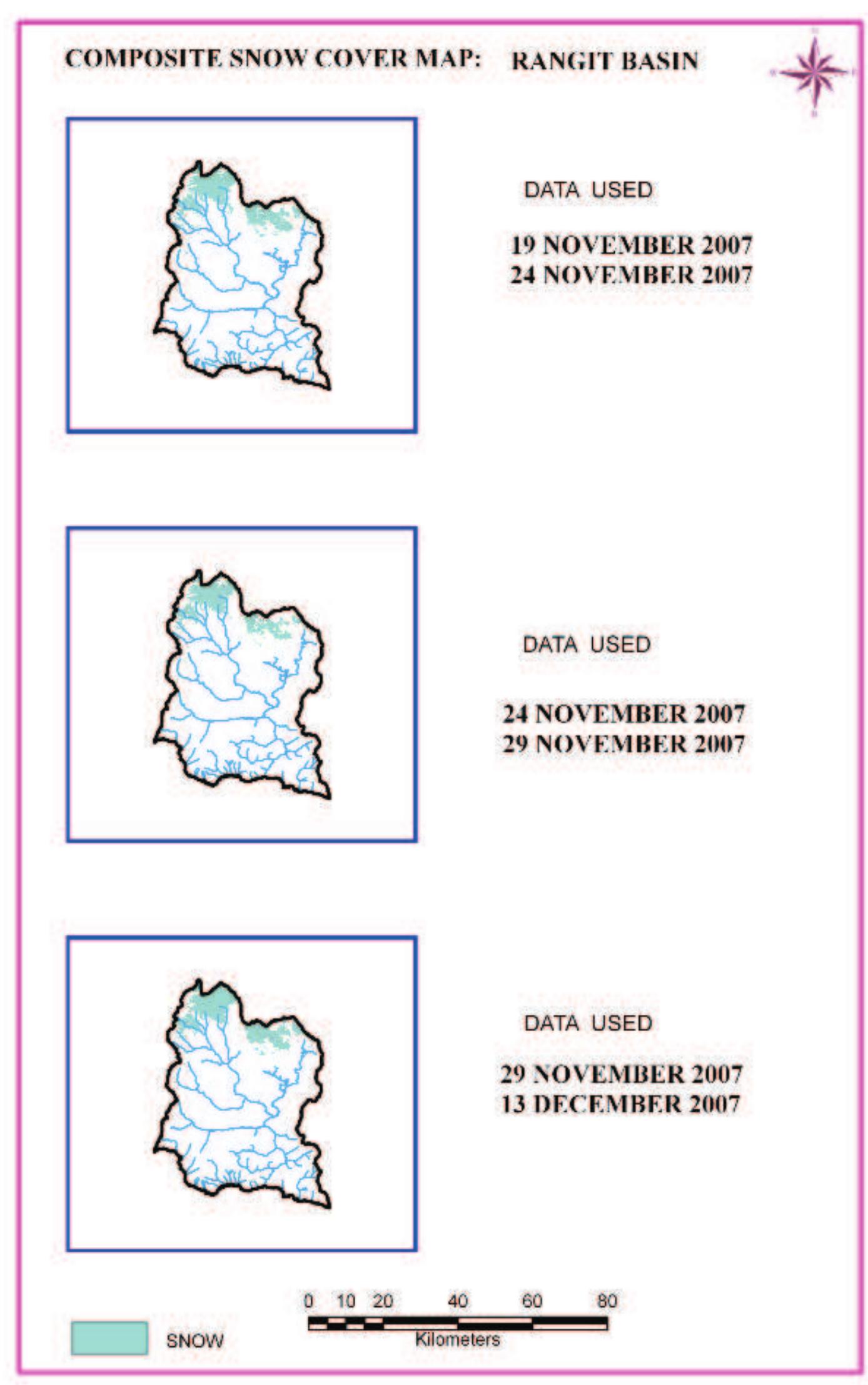 Figure115: Composite snow cover map of Rangit basin 
