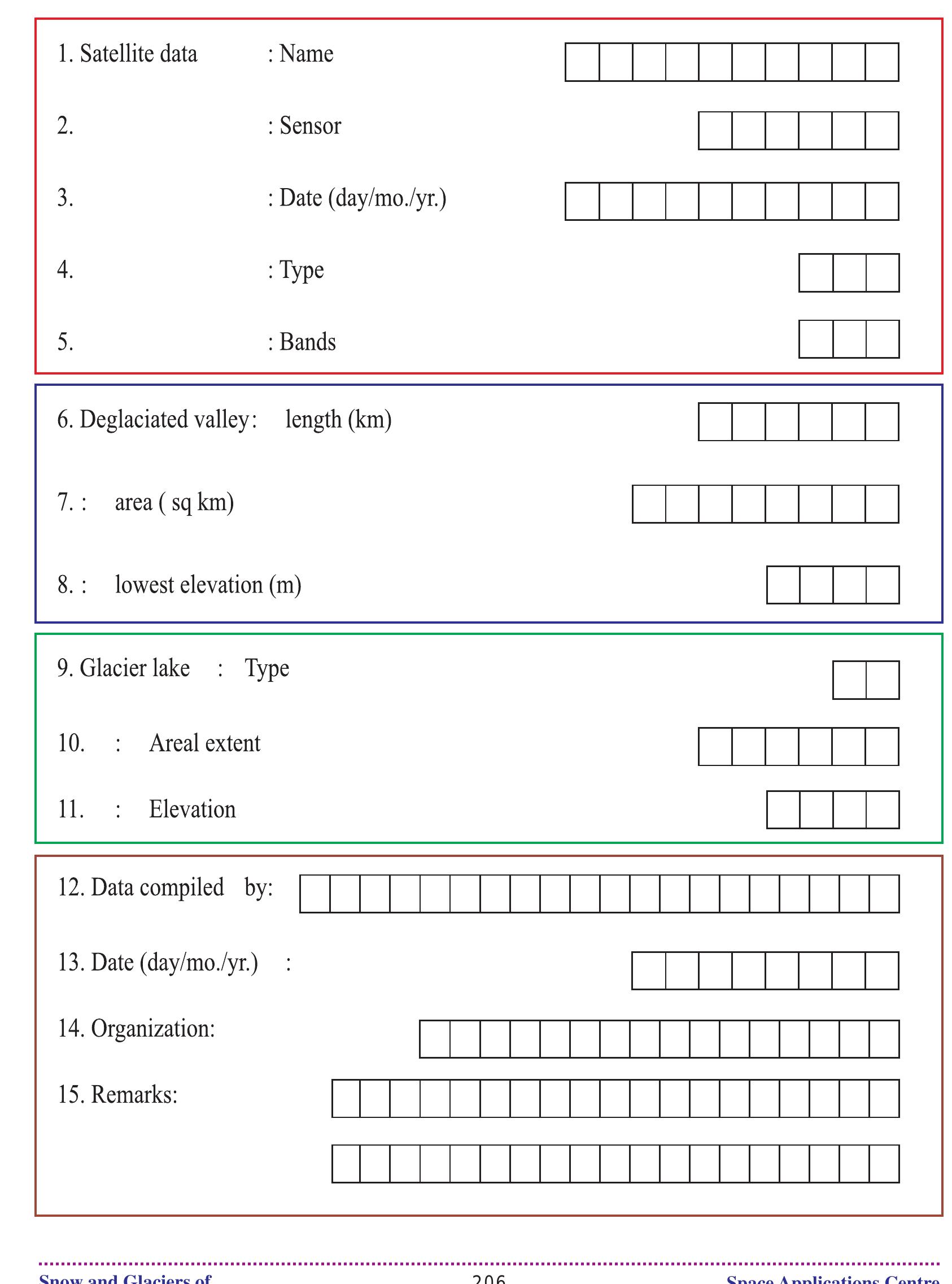 Table 58 : REMOTE SENSING PARAMETERS / ADDITIONAL PARAMETERS 