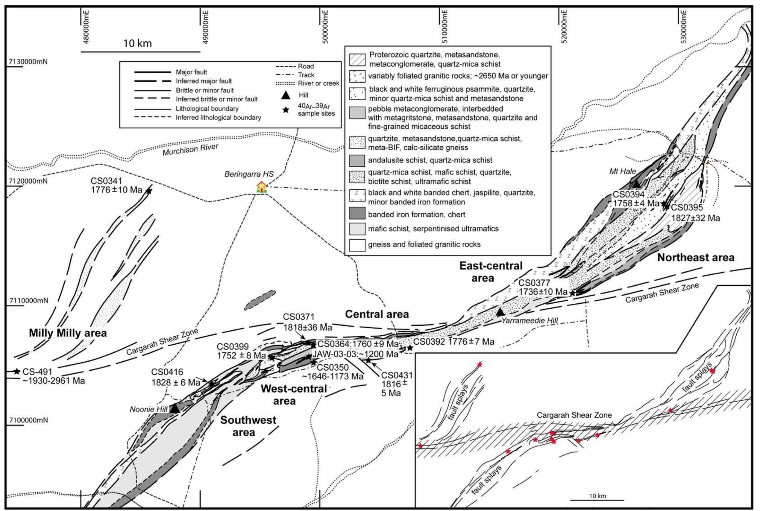 Ig. 2. simplified geological map of the jack hills