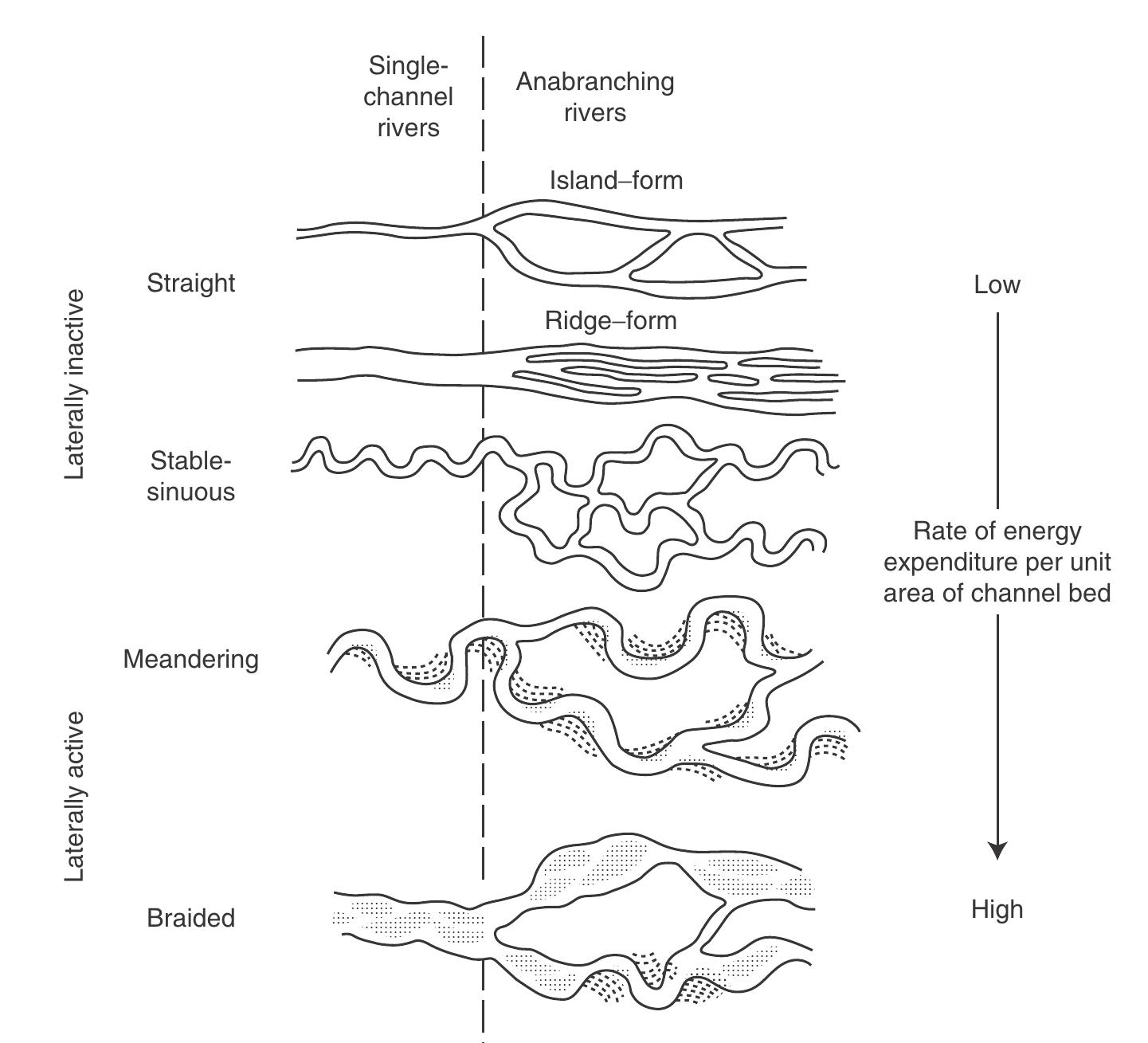 Conceptual model of the life cycle of an oxbow lake produced