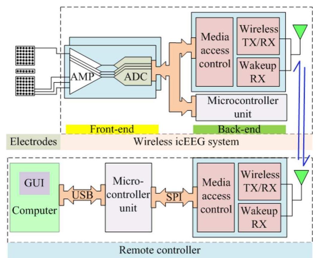 Functional block diagrams of wireless iceeg system.