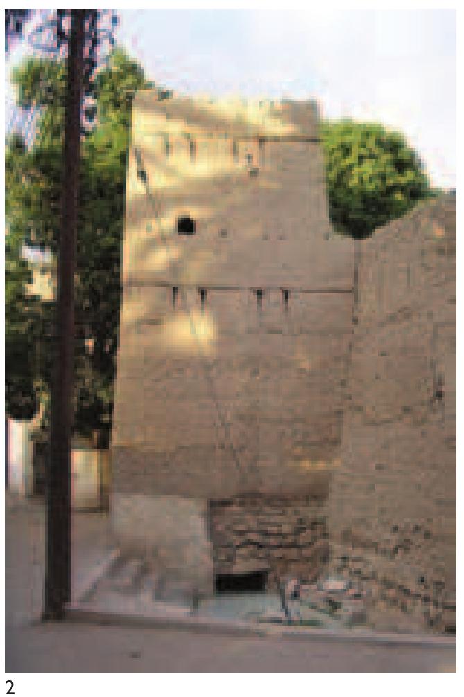 in Omani folklore a permeation of such classical Semitic themes, where the fertility of the land is manifested in the passionate yet taut relationship between Ibn Mugarrab and Naynuh. The sanctuary or bayt in its earliest architectonic manifestation at sites such as Masjid al--Ayn therefore became a device to preserve or protect the principal sacra — the spring — which in turn provided the grounding and reason for its sustained existence. The embryo of a territorial notior of the sacred enclosure (haram) centred  on the spring had thus been implanted.  This spatial manifestation of ritual purity, | subsequently argue, is connected to the settled population’s (hadr) notions of territoriality emanating from the property (mal) rights developed through the ownership of water sources (i.e., springs or wells), also manifested on a microcosmic level in the spatial peripheralisation of the client groups in Oman. Thus, already the connection between water and ritual purity appears to extend beyond its commonly perceived liturgical boundaries to suggest that water, in itself, once was the sacred focus. Arab conceptions of time articulated in the duality of an endless expanse of time (dahr) and the Days of the Arabs (ayyam al-Arab, later supplanted by the Islamic concept of the Days of Allah, ayyam Allah), closely parallel the territorial conceptions, suggesting a more pervasive understanding of purity within a spatio-temporal context. 
