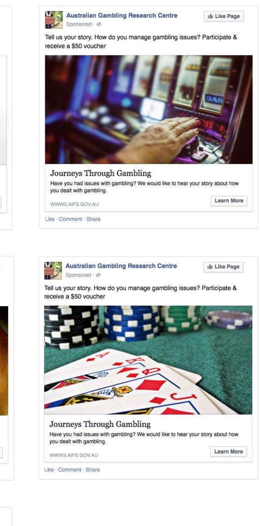 Figure 2. Example Facebook advertisements
