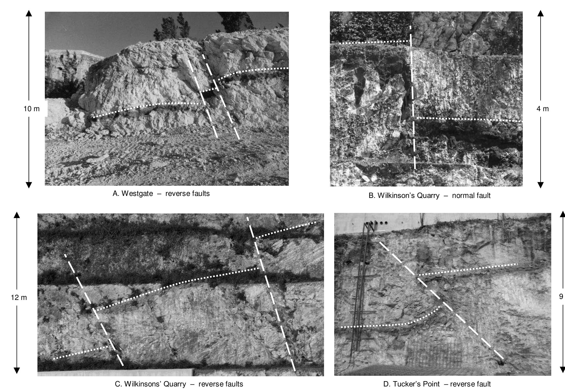 “igure 12. examples of normal and reverse faults in