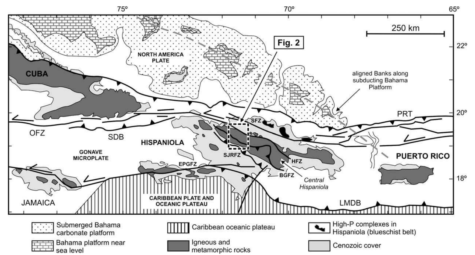 Map of the northeastern caribbean plate margin modified from
