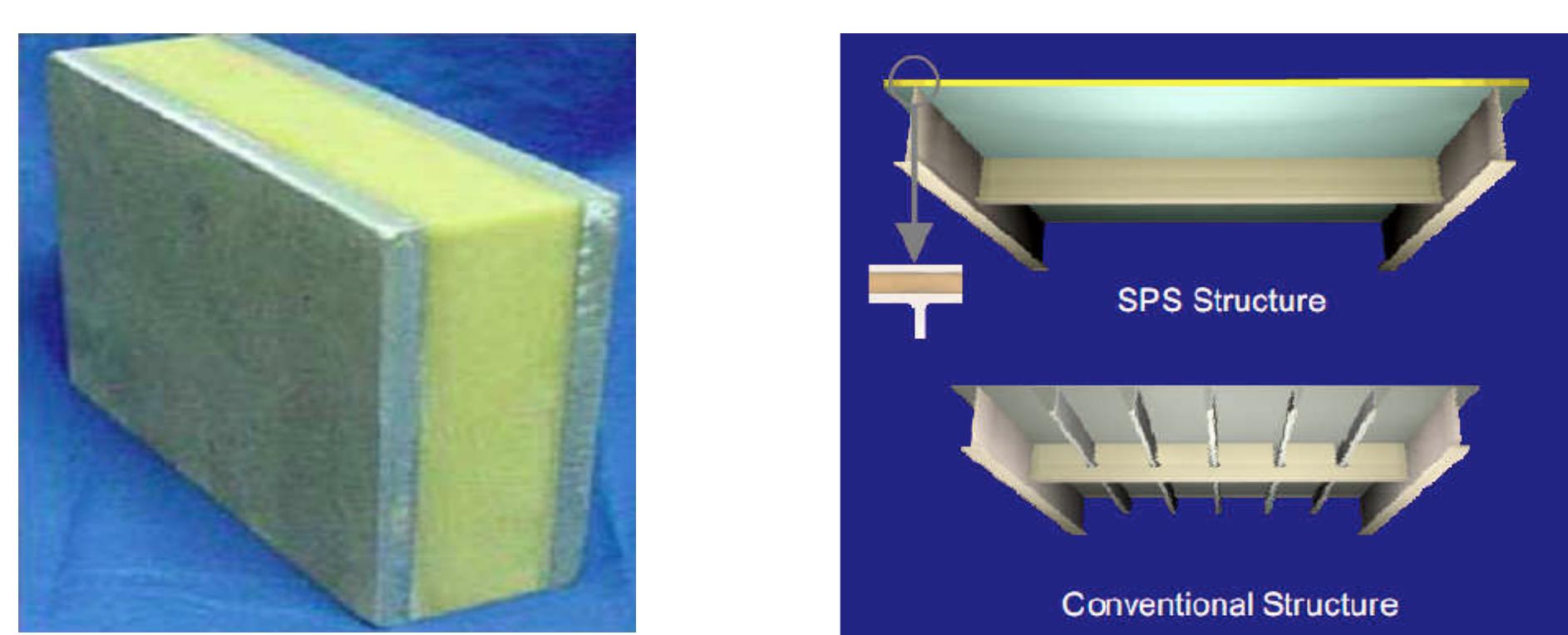 X-1: a) sandwich plate system, b) sandwich plate system