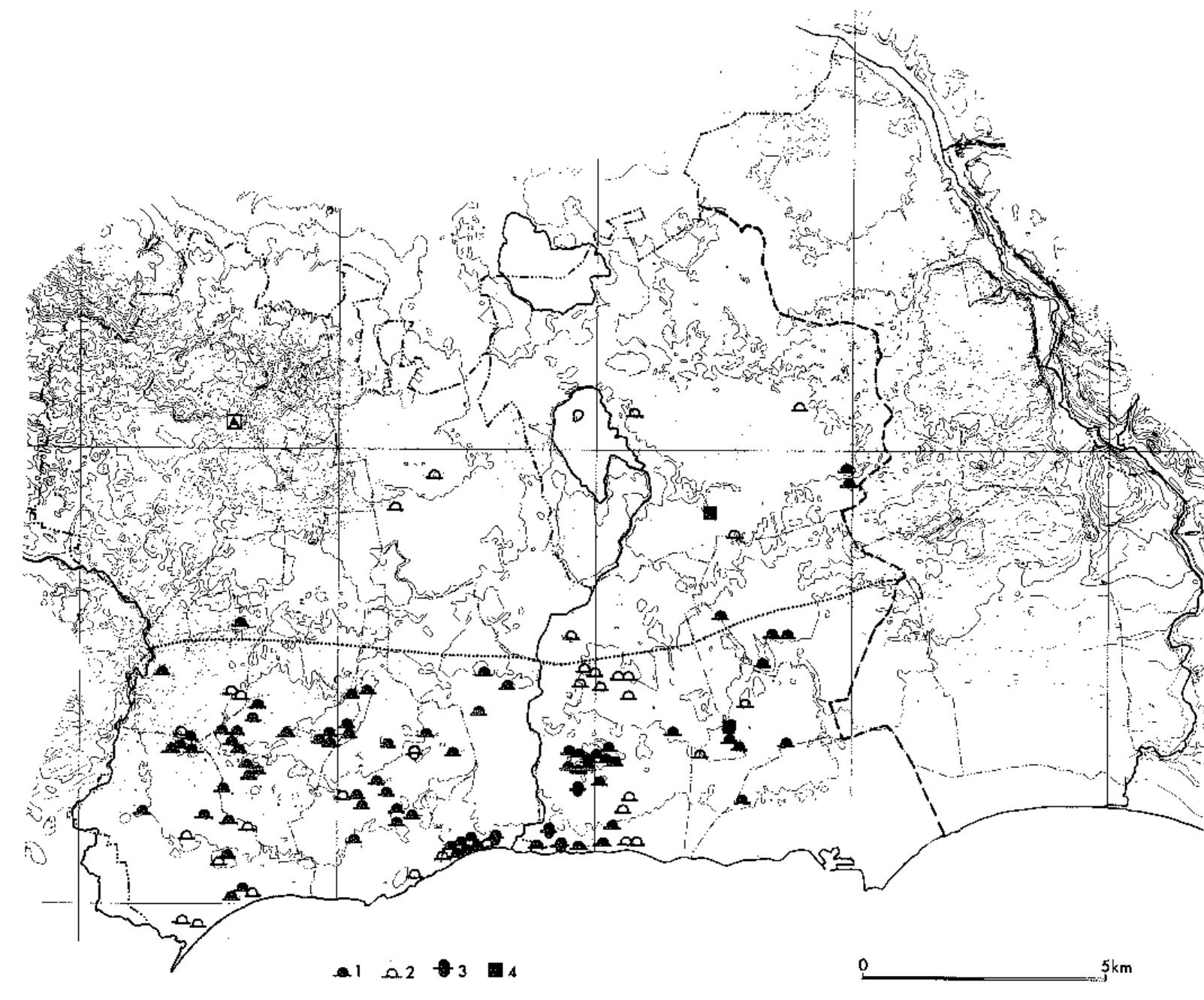 Map showing the distribution of early bronze age barrows and