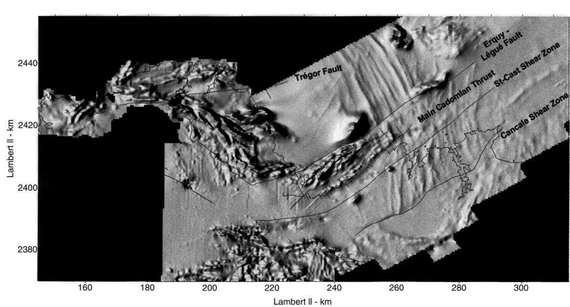 Shaded magnetic anomaly map (reduced to the pole) of the