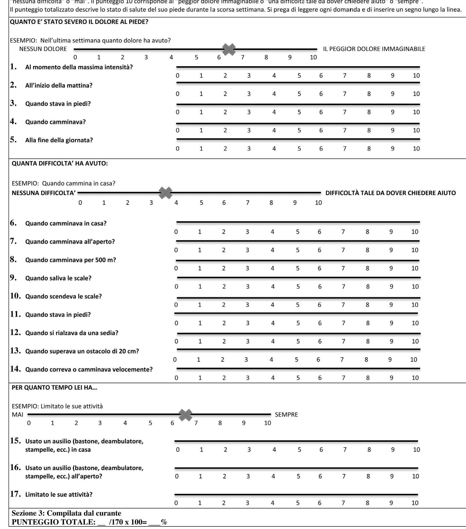 Foot Function Chart.pdf (PDF) 17-Italian Foot Function Index with numerical rating scale ...