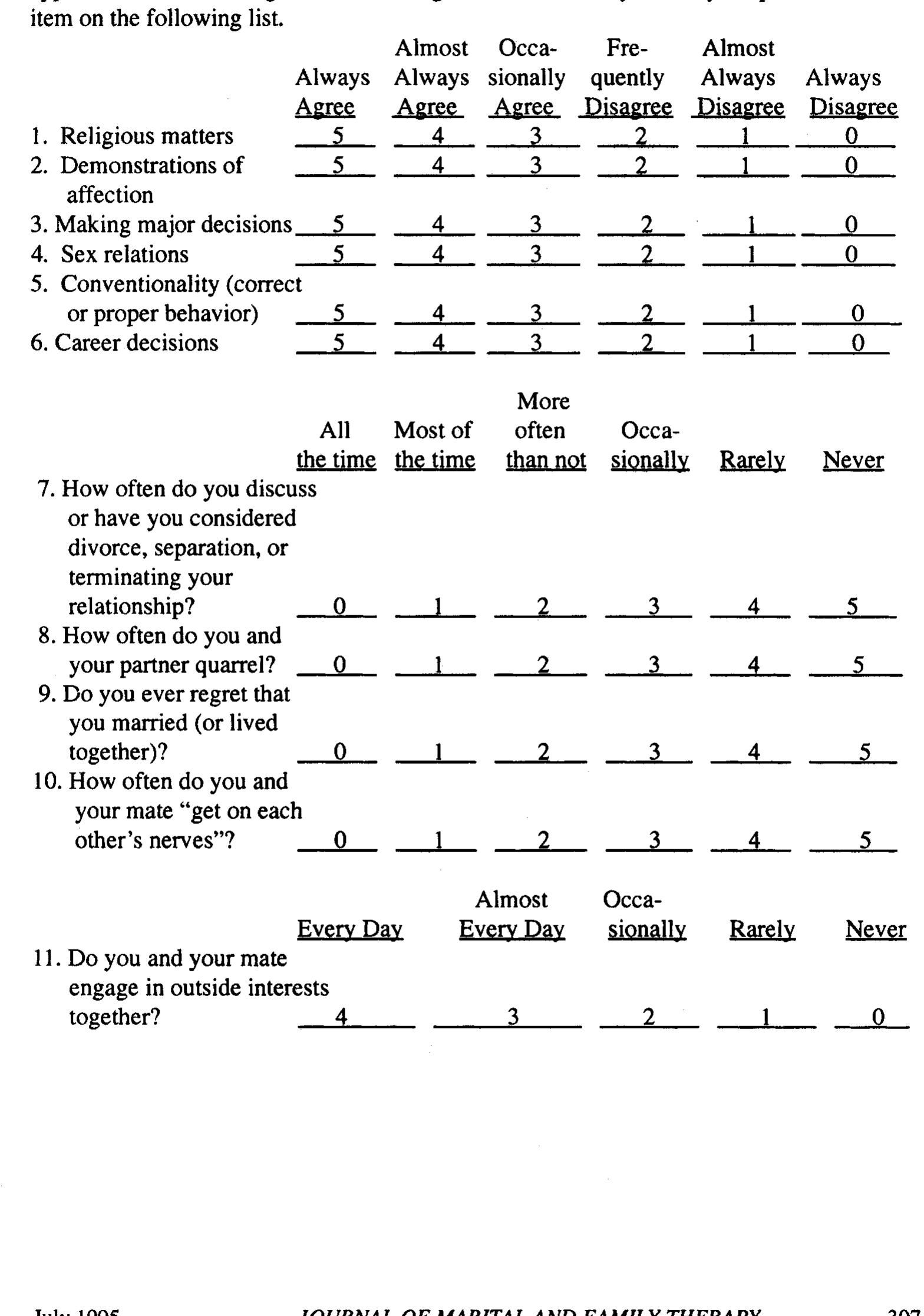 (PDF) A Revision of the Dyadic Adjustment Scale for Use with Distressed ...