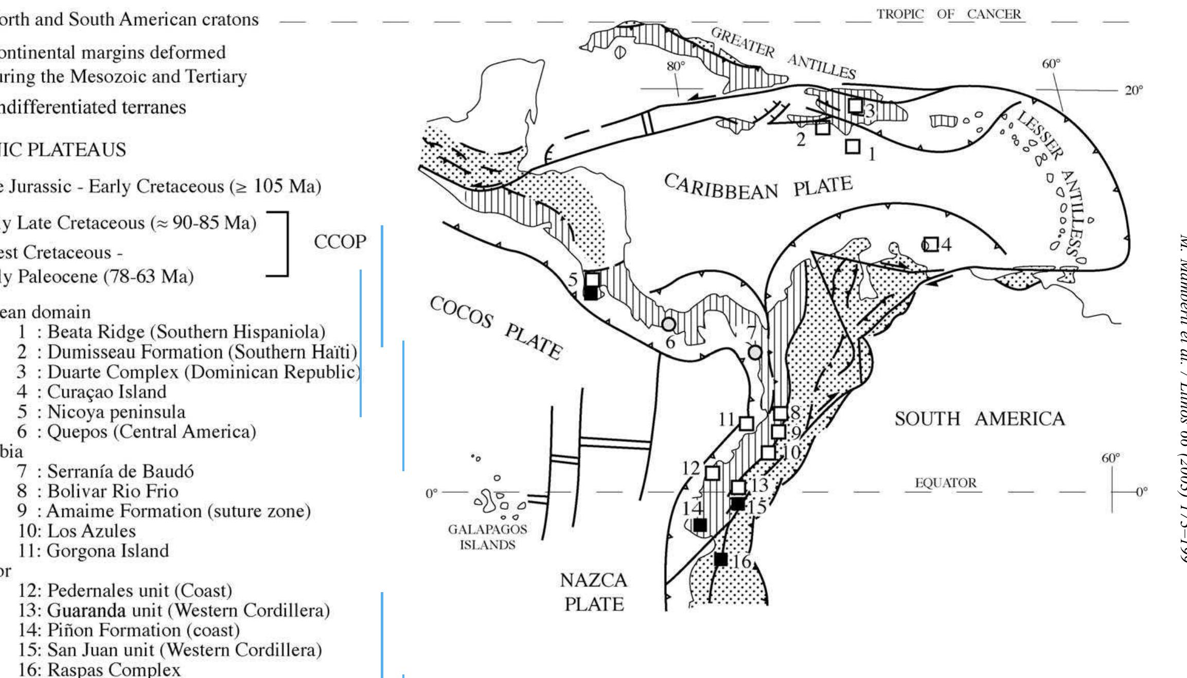 Beata Map Schematic map showing the location of the mesozoic plateat