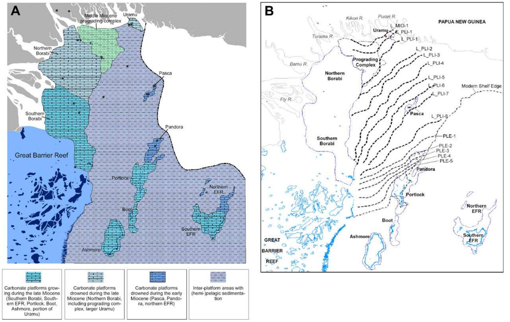Late pliocene and pleistocene prograding siliciclastic
