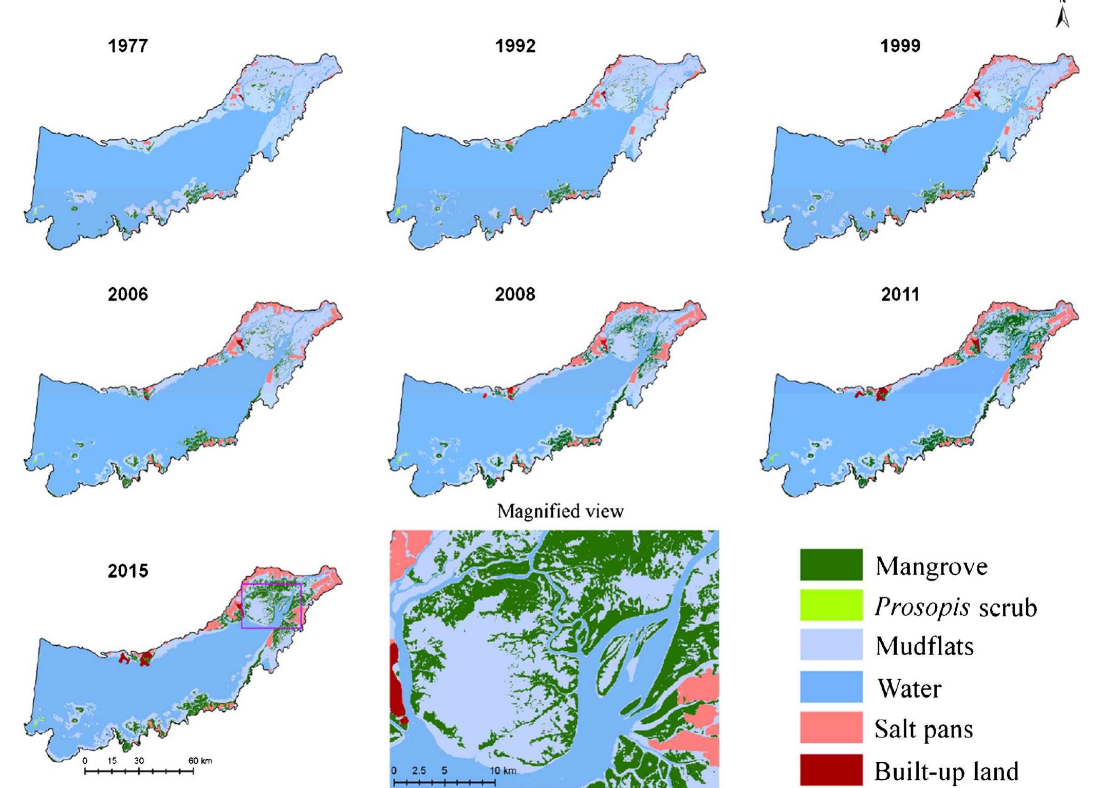 Vari Ground Classified map showing the mangrove increment in part of