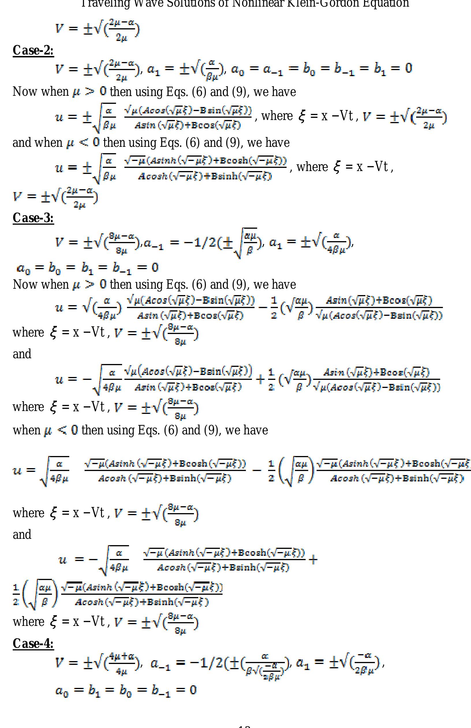 (PDF) Traveling Wave Solutions of Nonlinear Klein-Gordon Equation by ...