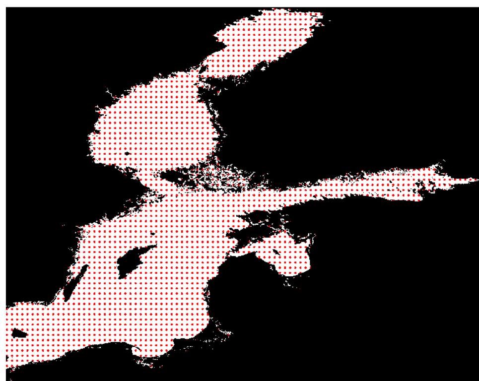 Example of a depth mask for the baltic sea with a threshold