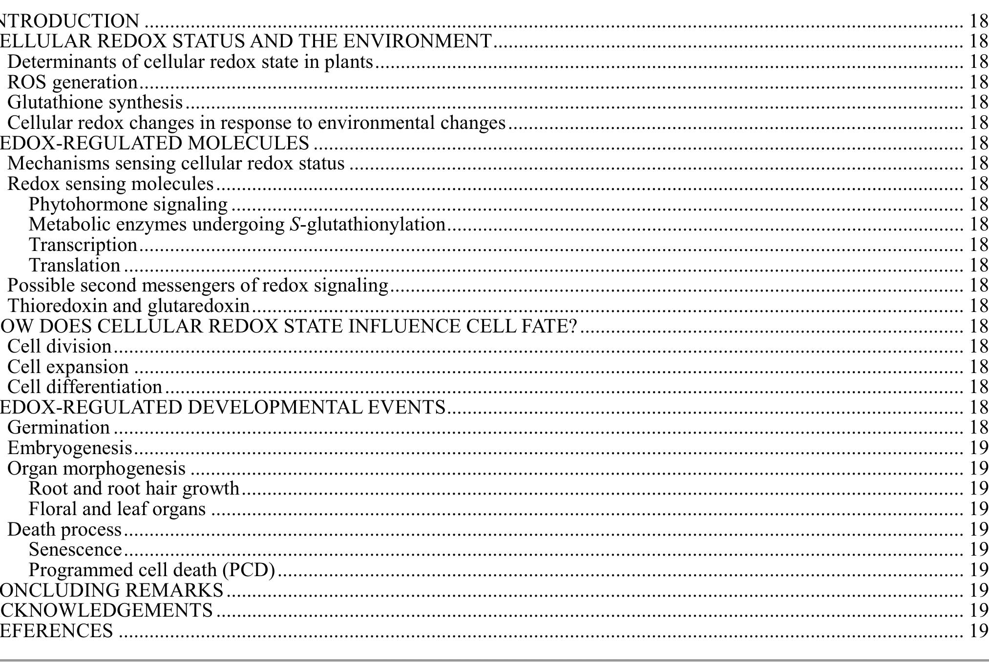 Roles of Reactive Oxygen Species and Glutathione in Plant Development