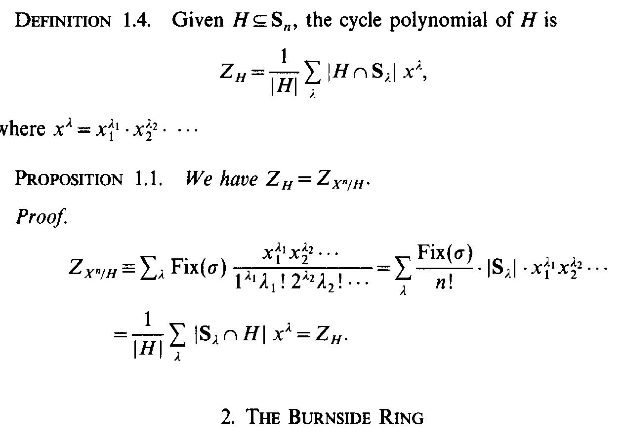 (PDF) The relation between burnside rings and combinatorial species
