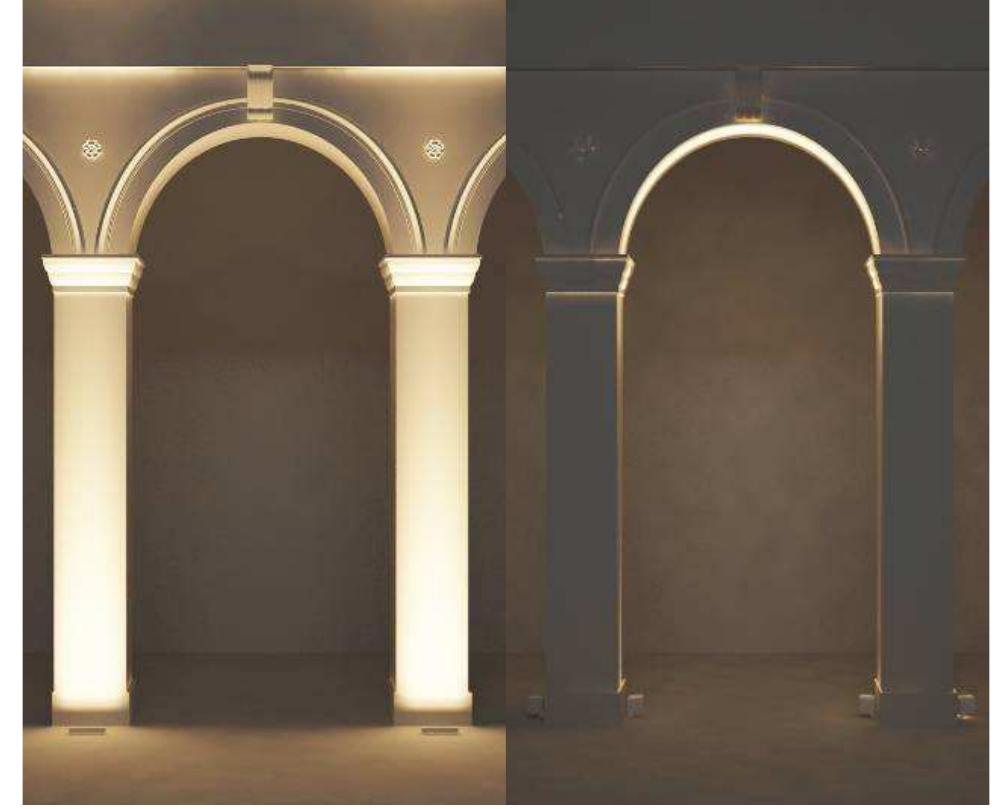 Fig. 19. Samples of lighting results - Arched door with pilasters.  Fig. 18. Samples of lighting results — Ionic column. 