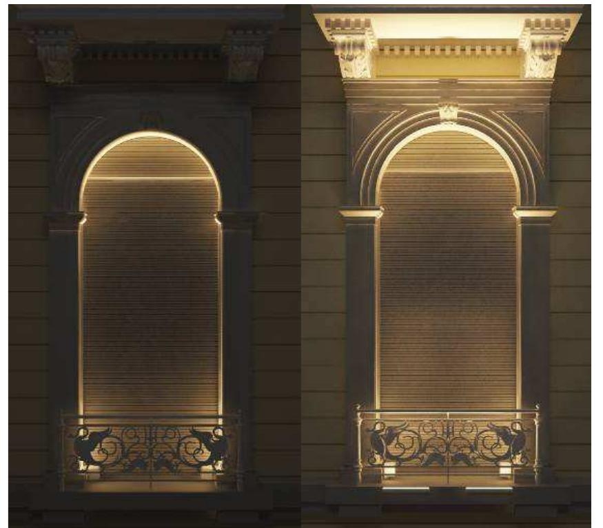 Fig. 17. Samples of lighting results - Arched patio door. 