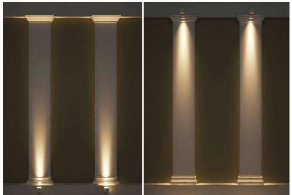 Fig. 20. Samples of lighting results - Pilasters. 
