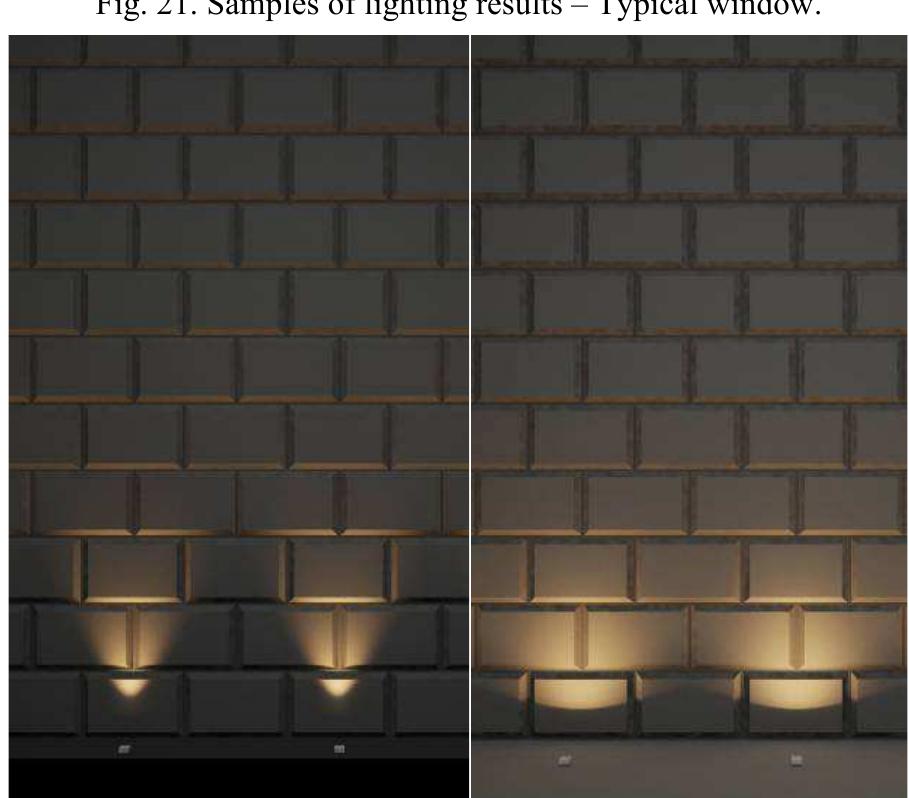 Fig. 22. Samples of lighting results - Stone brick base. 