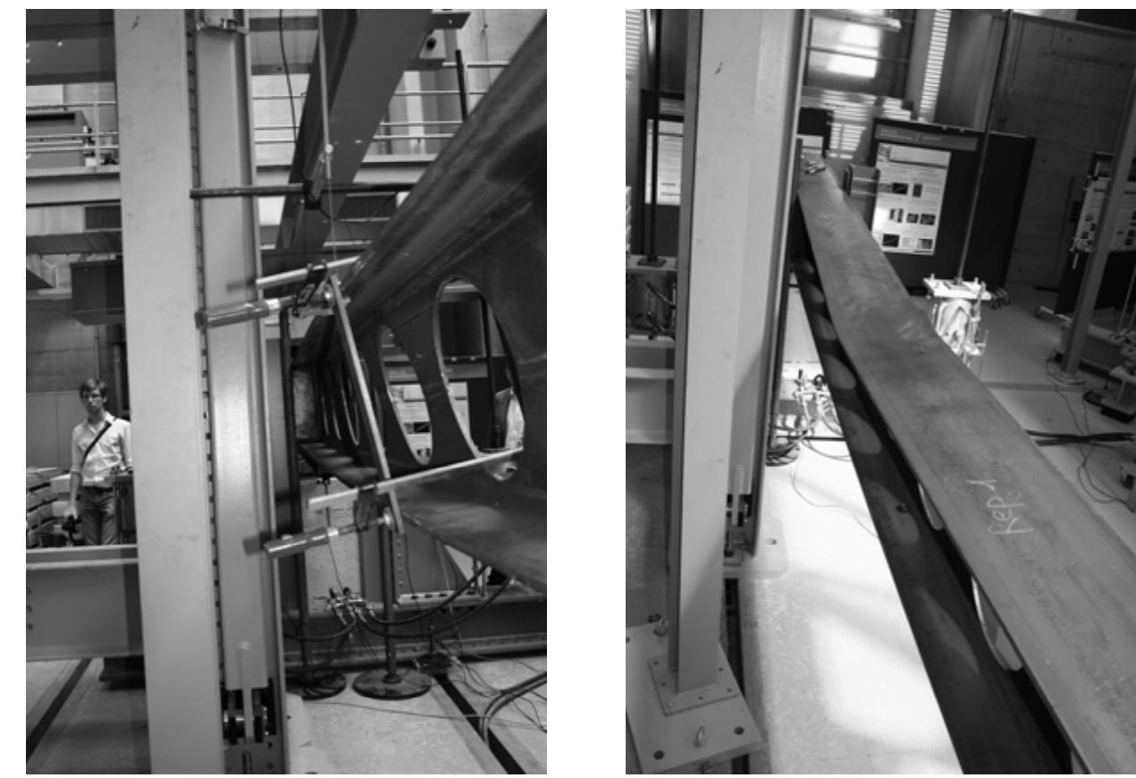 A) lateral torsional deformed configuration at failure — b)