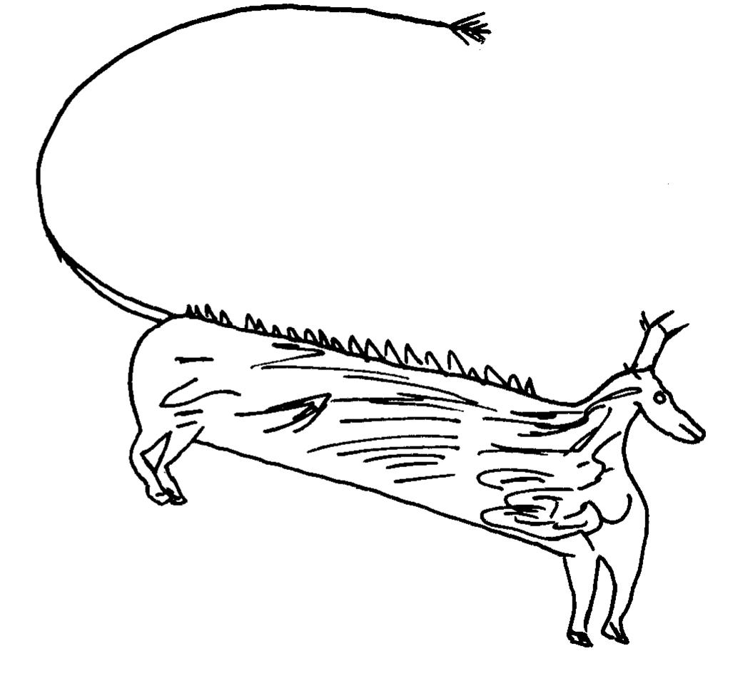 Figure 7.5. Misehbeshu, the Great Serpent (after Fletcher and La Flesche 1911: 515, fig, 107). 