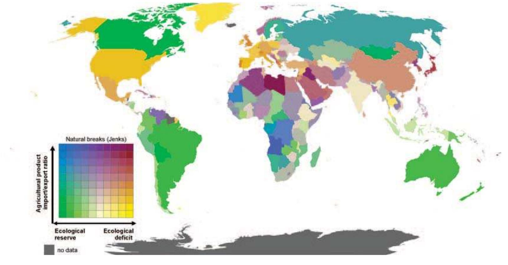 Choropleth bivariate map of the ecological reserve or