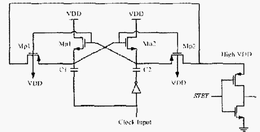 Vdd Ripple Schematic diagram of the selected charge pump circuit with a