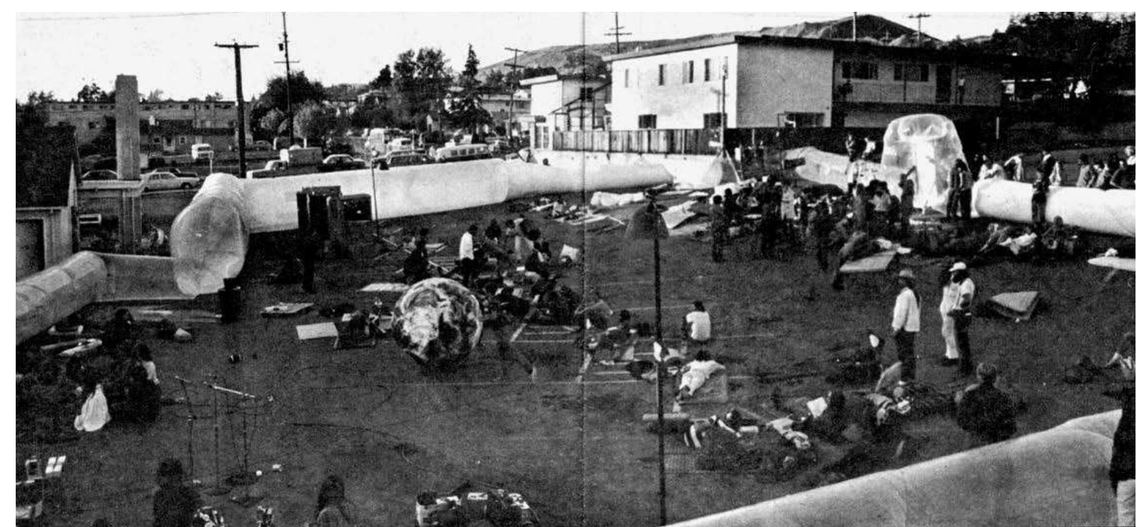 Stewart Brand, Liferaft Earth, Hayward, California, October 1969 Photo: Peggy Miller/Berkeley Tribe  Oakland, ‘"*) their party held little store in American free enterprise. The survival programs were resolutely free of charge: “If they have a need,” as Panther editors o the CoEvolution Quarterly explained their relations to clients of the Panther Survival Programs, “we will serve their needs and attempt to get them to understand the true reasons why they are in need in such an incredibly rich land.”‘"3) The Panther’s em- phasis on gifting in fact recalled the early days of hippiedom in the San Francisco of the late 1960s and the Diggers’ free- food rituals and free stores, whereas the Whole Earth Catalog’s increasing, if naive, curiosity about Ayn Rand and classical economics in the 1970s positioned it at the dawn of neoliberalism.‘*"” The Whole Earth Catalog was also brazenly inspired by the Sears Catalog, not just Diderot’s Encyclopédie: some hippies believed it was possible to expel the “bully life” ">? of federal and corporate entities from the US economy. In a demonstration of the transparent economy to come, Brand published accounts at the back of the Whole Earth Catalog, and even ran the math at the front of the CoEvolution Quarterly (“an additional 10,000 cop- ies are being printed and sold by the Panthers ... It’s a good deal for us.”).(4®) Whole Farth hinnies mostly declined  pendence from all the rest, and to assume among the powers of the earth, the interdependent station to which the natural laws of the cos- mos have placed them, a decent respect for the opinions of all mankinc requires that they should declare the conditions which can help them to assert their interdependence. ‘39?  