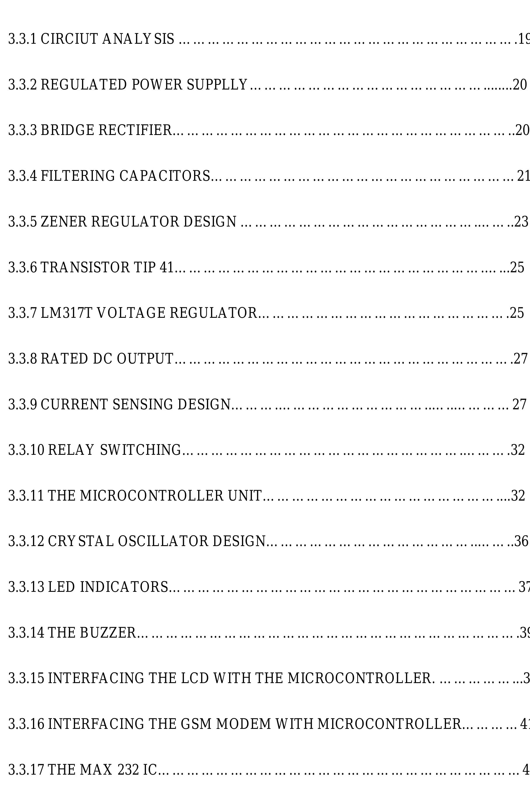 Table 2 - DESIGN AND CONSTRUCTION OF A GSM BASED ENERGY