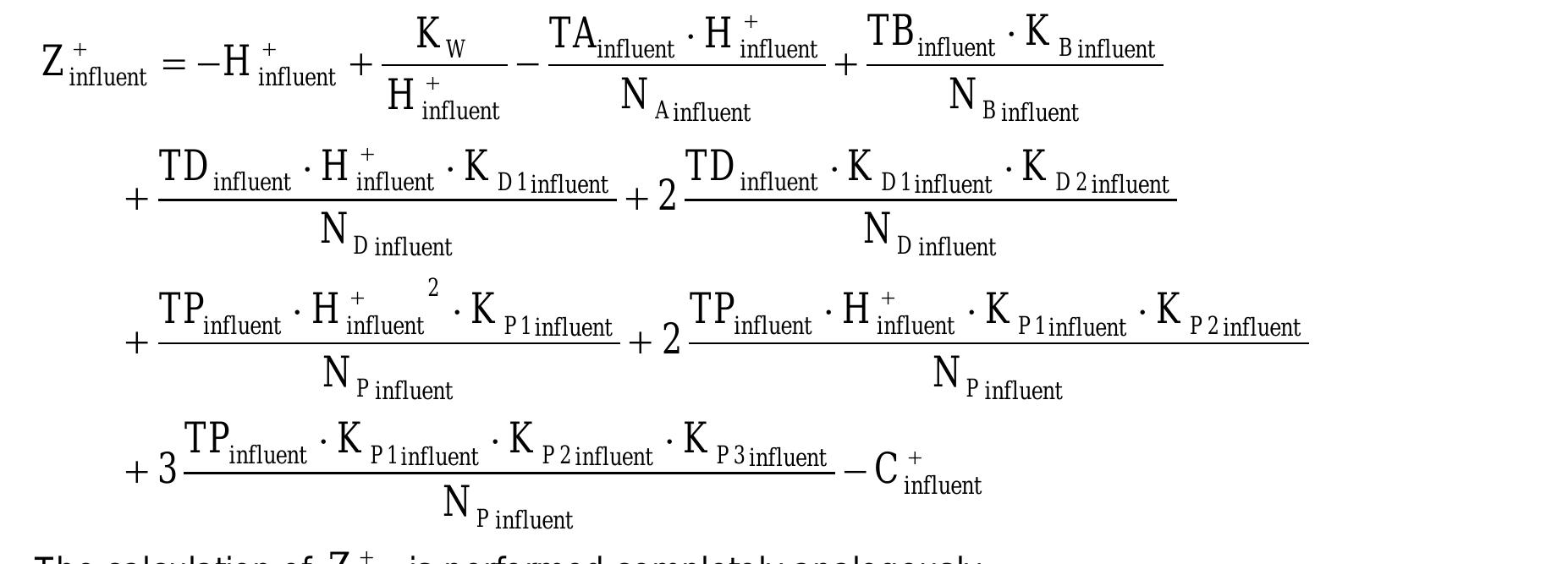 Figure 3 - Calculation of pH and concentration of