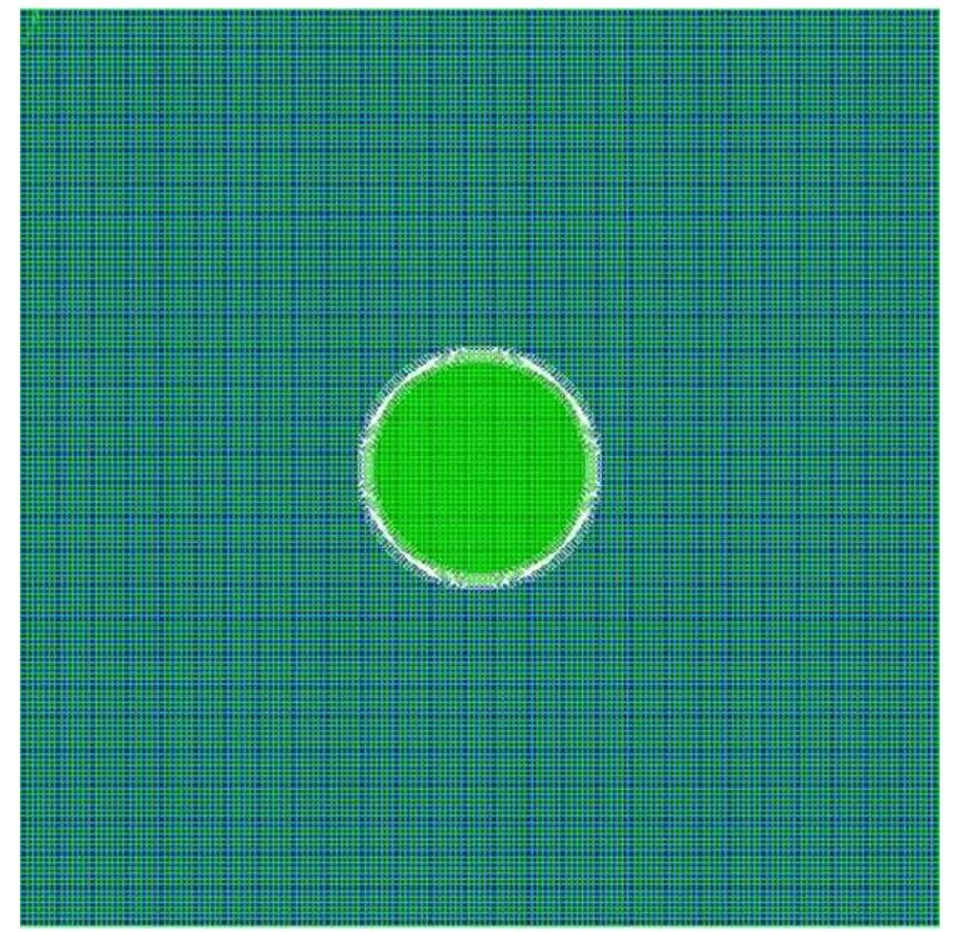 Paricle Model Grid Model grid showing zoning, and material group regions. each