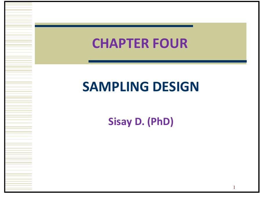 (PDF) CHAPTER FOUR SAMPLING DESIGN Lecture Plan