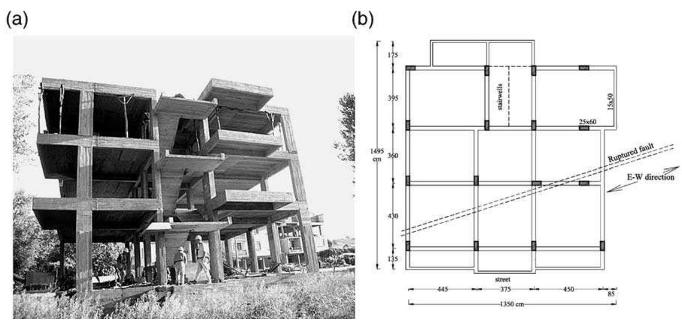 3-storey building near golcuk; (a) elevation, (b) floor