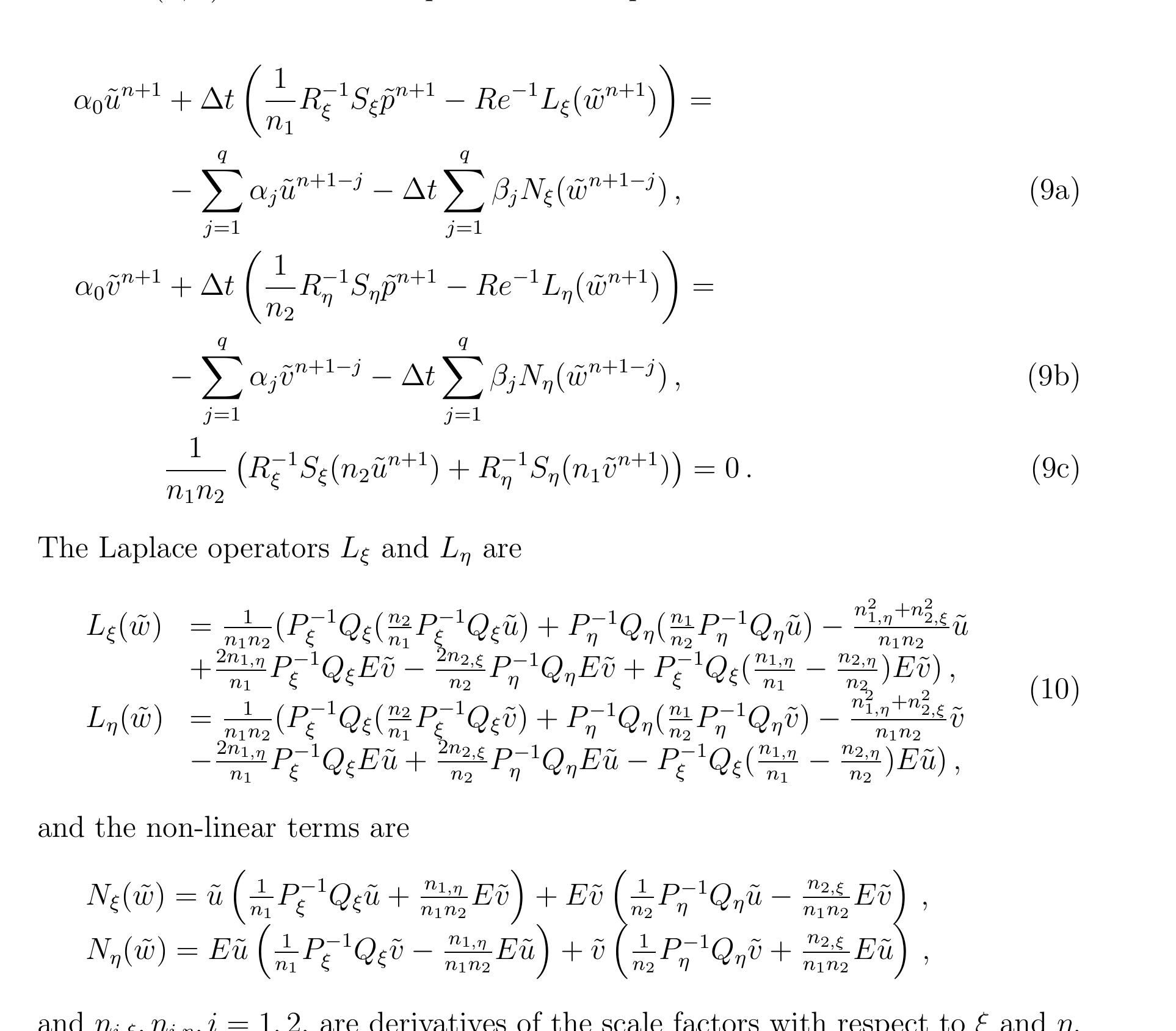 In order to solve for the unknowns f’, we need closed systems of the form Pf' = Qf for the regular grids and Rf’ = Sf for the staggered grids. No bound- ary conditions are available for the derivatives, and we use one-sided formulas for them. For the function itself on the right hand side of (7) and (8), we could use the physical boundary conditions. However, it is convenient to define P,Q, R,S independently of the particular problem, and therefore we use one-sided formulas also for f, see [4], [5], [20], [34].  ie ey 0 ry a: a i, ry : re fy es ce ee 17 