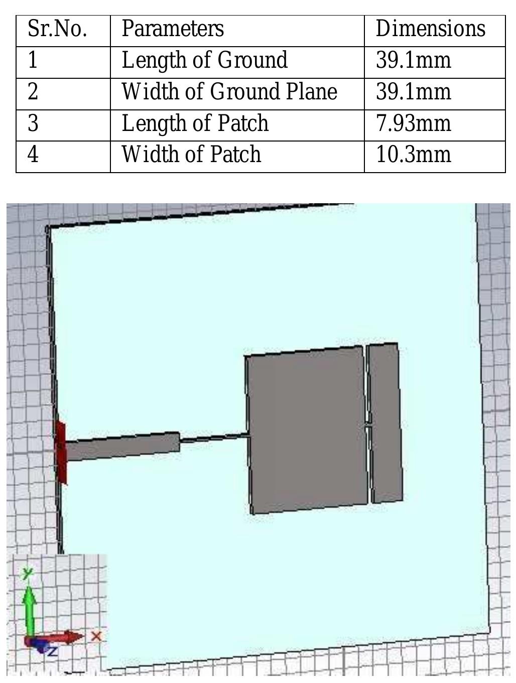 Figure 2 - Multiband Reconfigurable Microstrip Patch Antenna