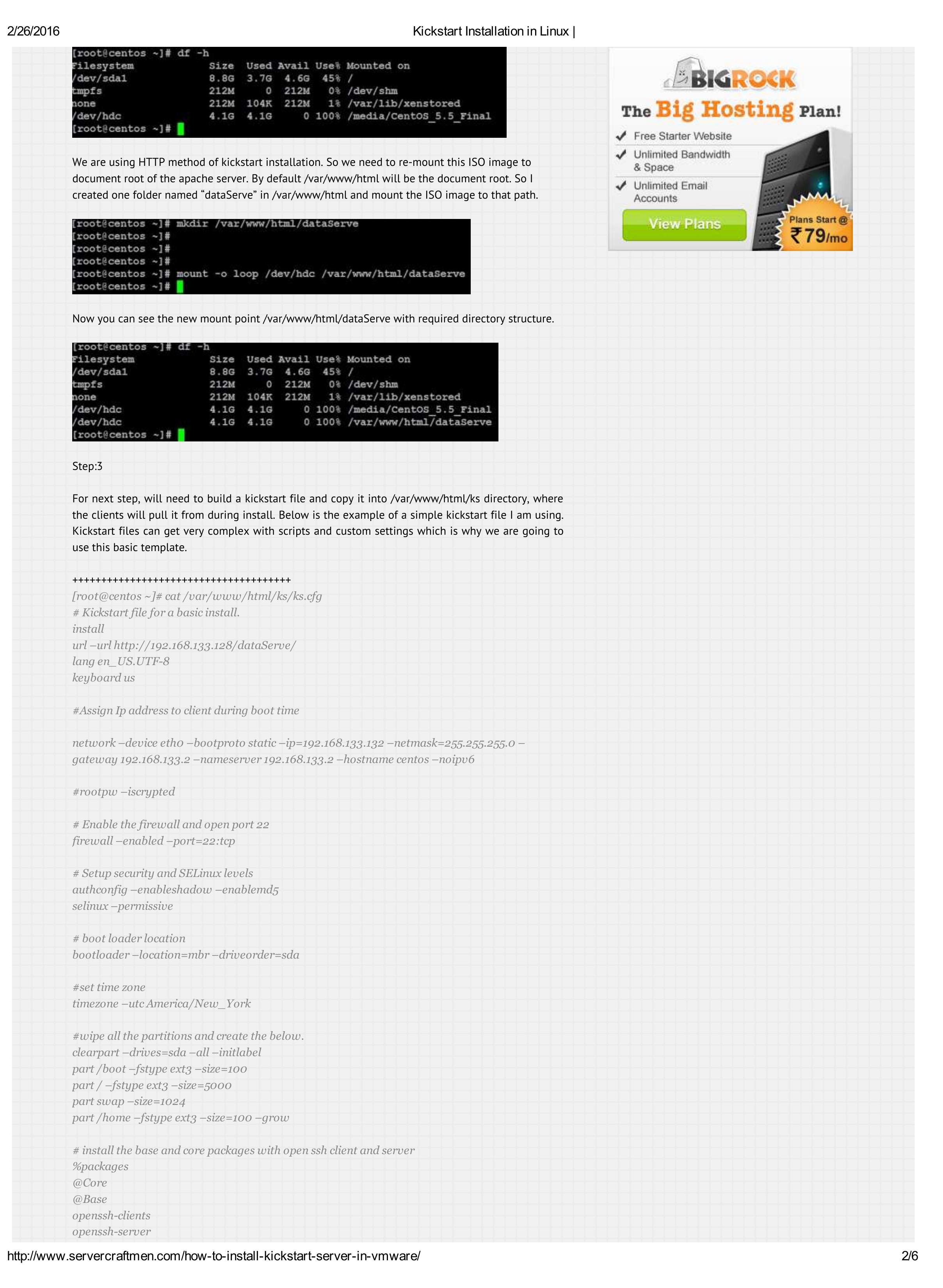 (PDF) Kickstart Installation in Linux