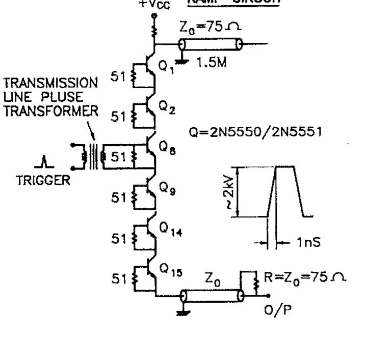 Circuit diagram of pulser having 15 numbers of transistors