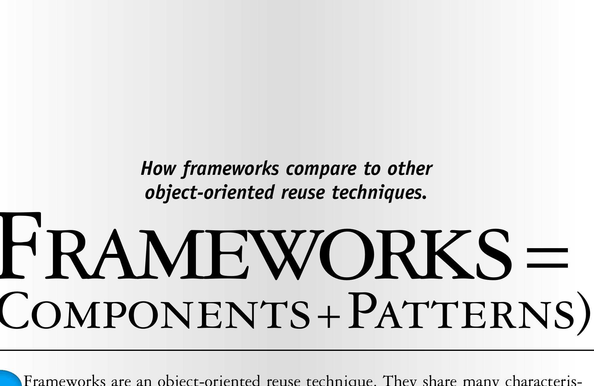 (PDF) Frameworks = (components + patterns)