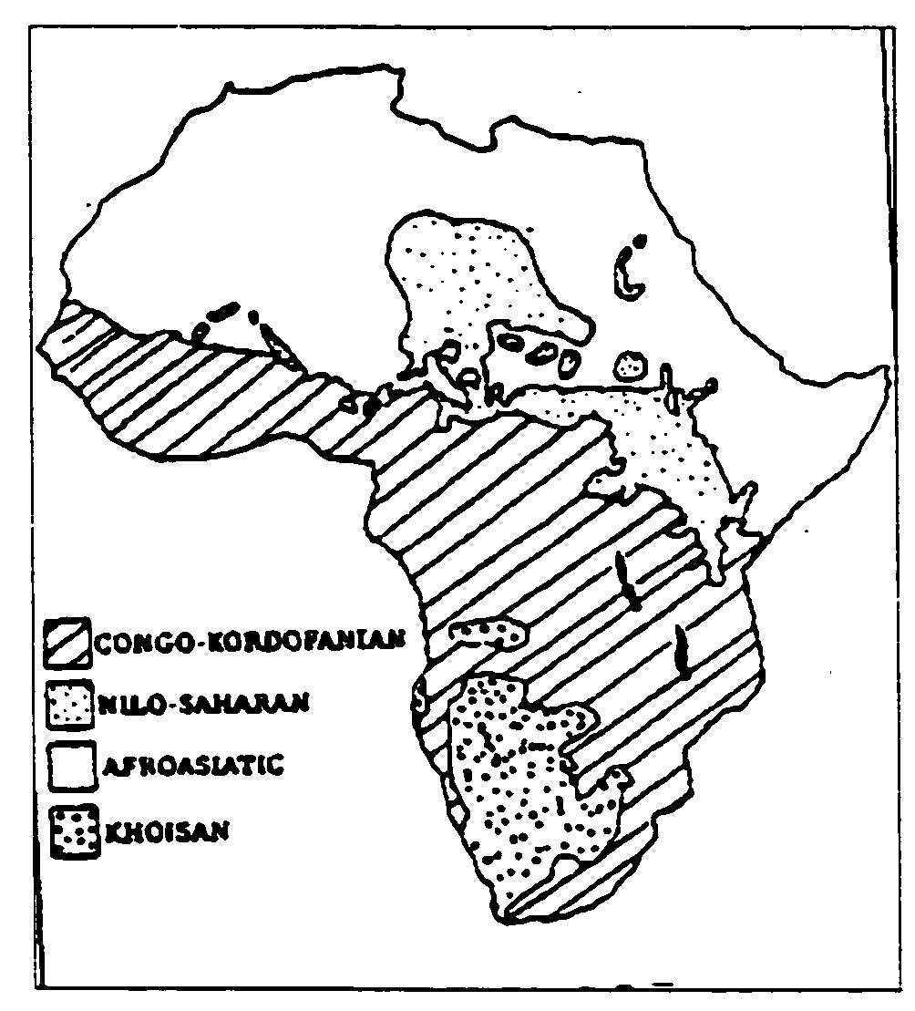 Map 2.1 language families of africa (adapted from greenberg,