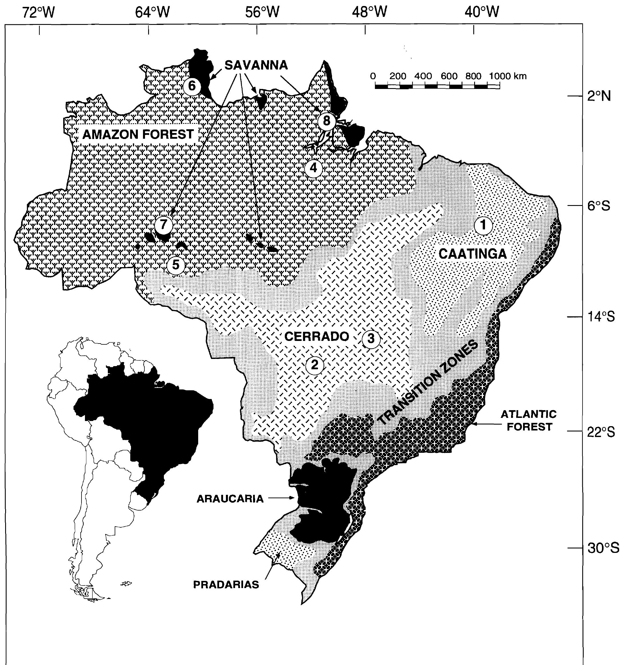 Fic. 1. map of brazil, showing the physical location of