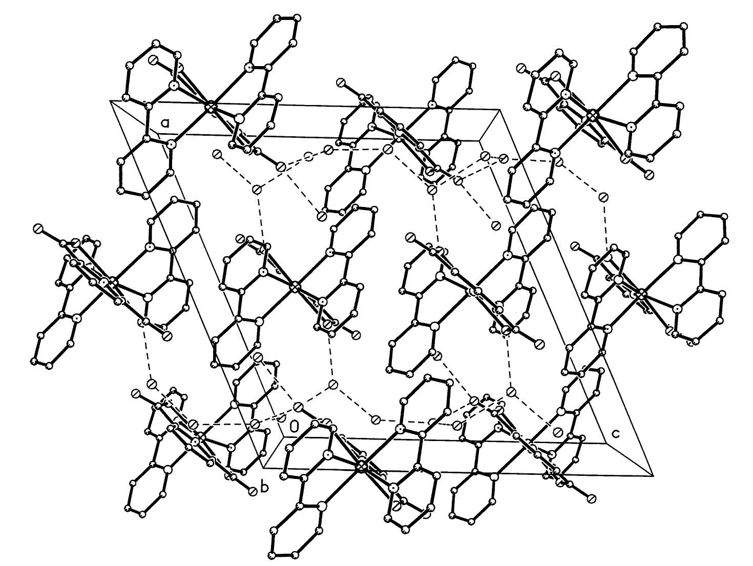 The packing diagram in [mn(dipic)(bipy)2]-4.5h2o (4).
