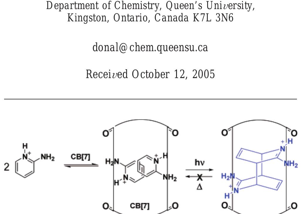 Figure 1 - from Cucurbit[7]uril Mediates the Stereoselective