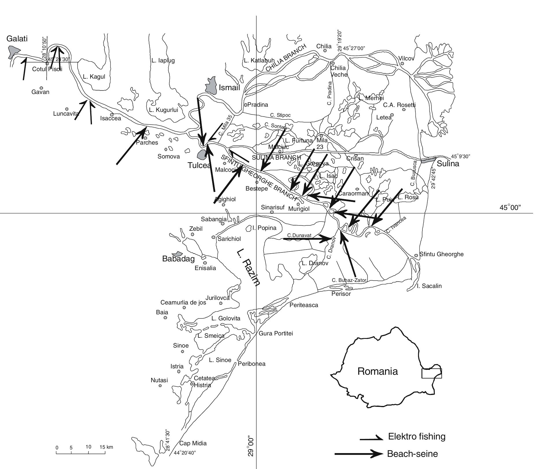 Map of the study area with indicated sampling sites.