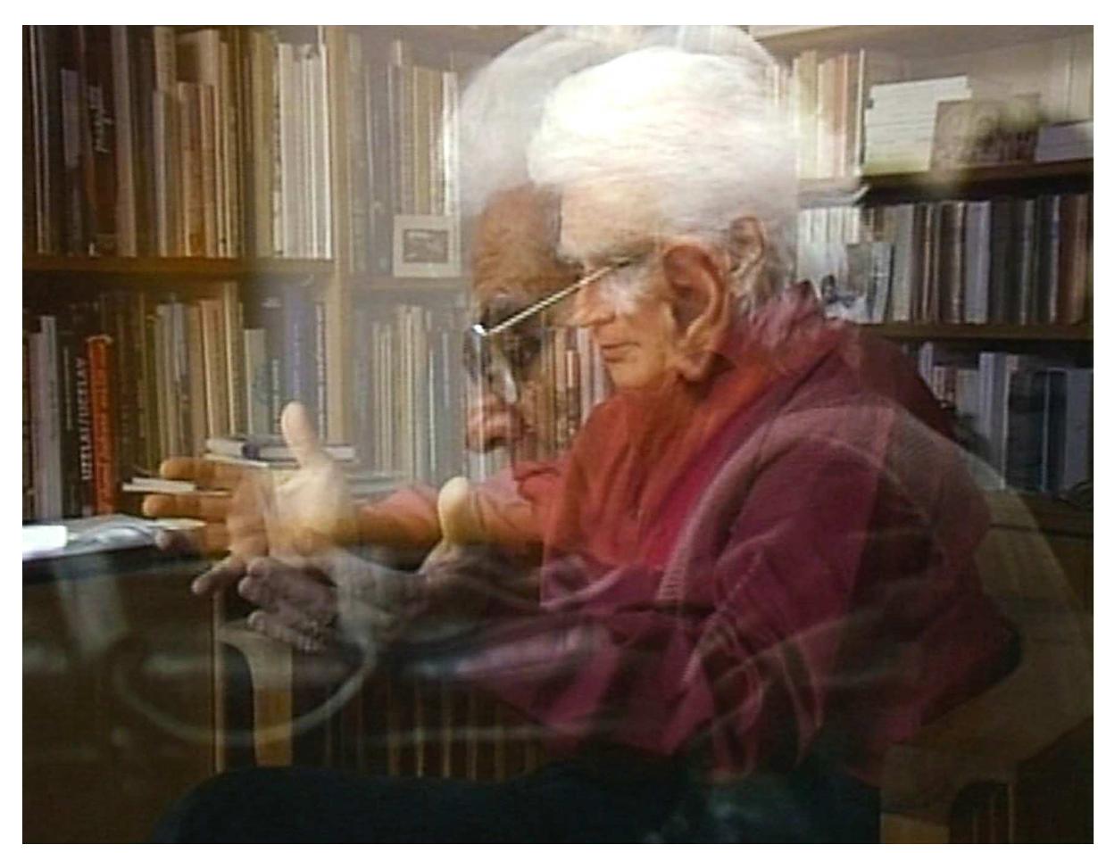 Screen Grab from Derrida (2002), directed by Amy Kofman Ziering and Kirby Dick. 