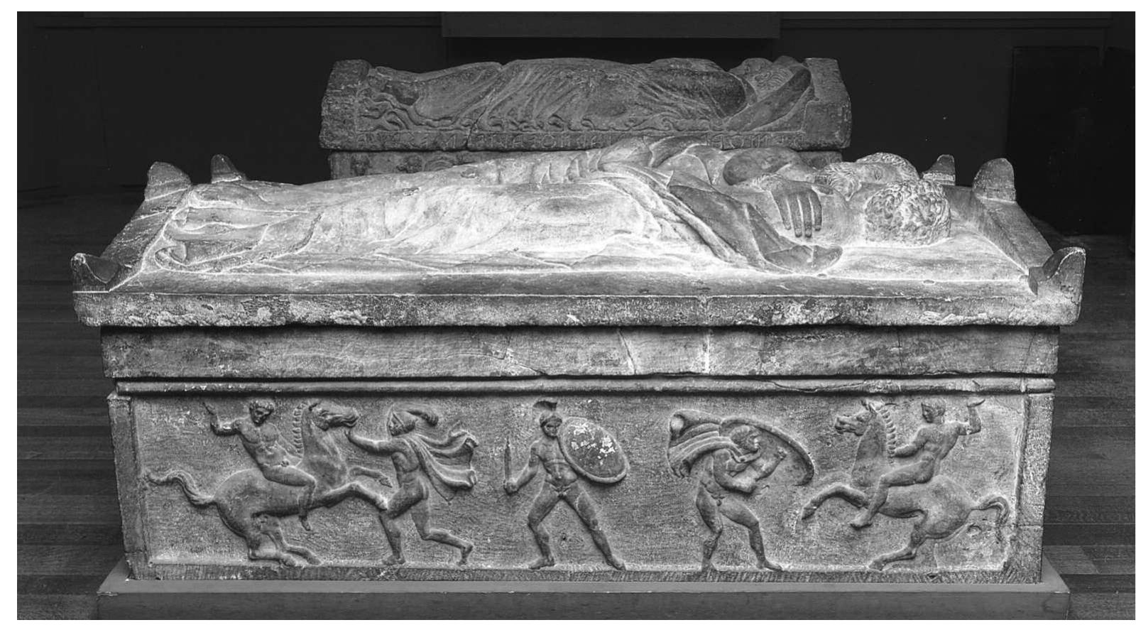 - long side. sarcophagus of larth tetnies and tanchvil