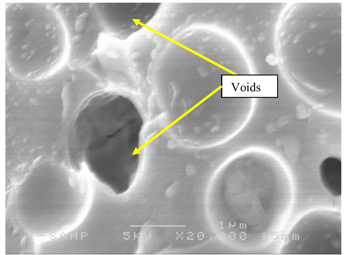 Figure 13: Phenolic resin post-cured for 4 hours at 80 °C at a magnification of 10,000 times 