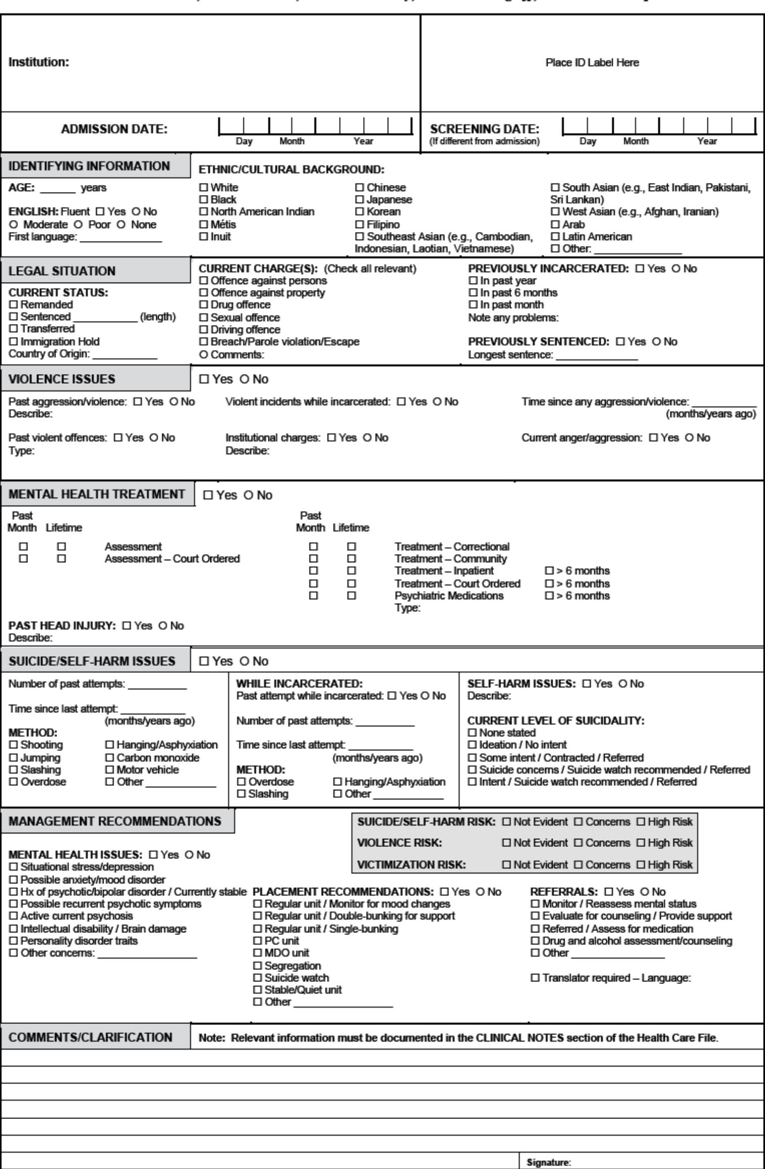 Jsat Assessment.pdf (PDF) The Identification of Mental Disorders in the Criminal Justice System